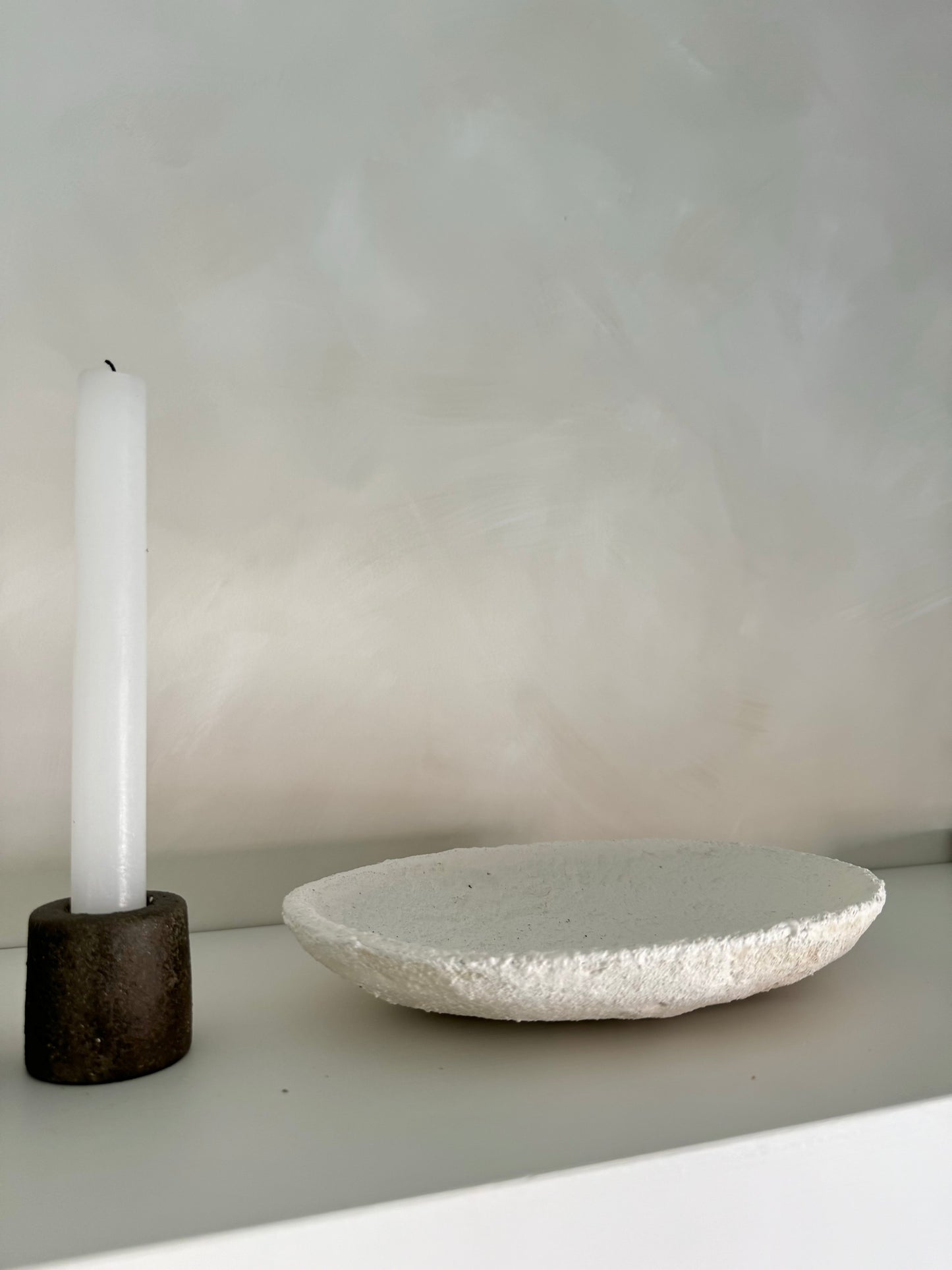 CLOUD  |  white papier mache low decorative bowl