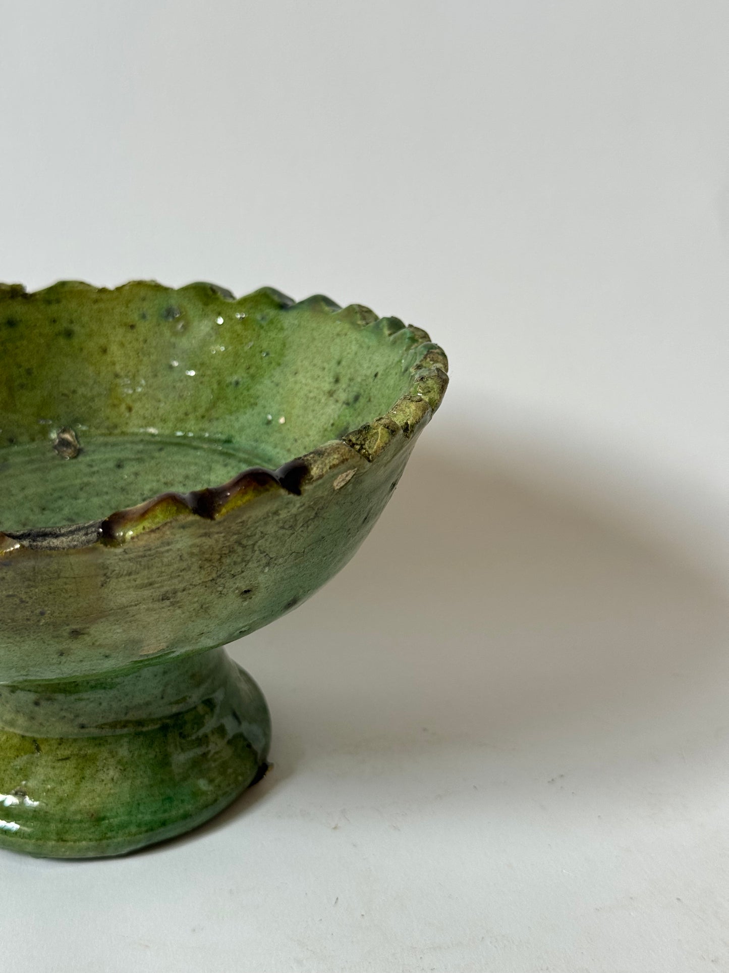 Green Moroccan Pedestal Bowl