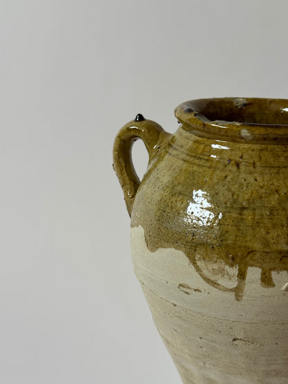 Large Moroccan Olive Glaze Vessel
