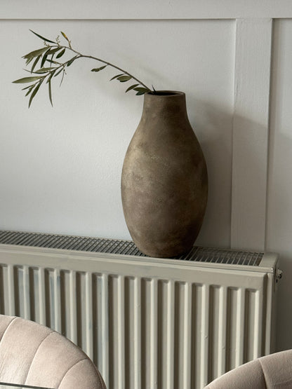 Up-cycled  | warm earthy brown tapered vase