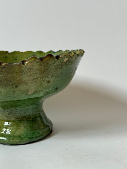 Green Moroccan Pedestal Bowl