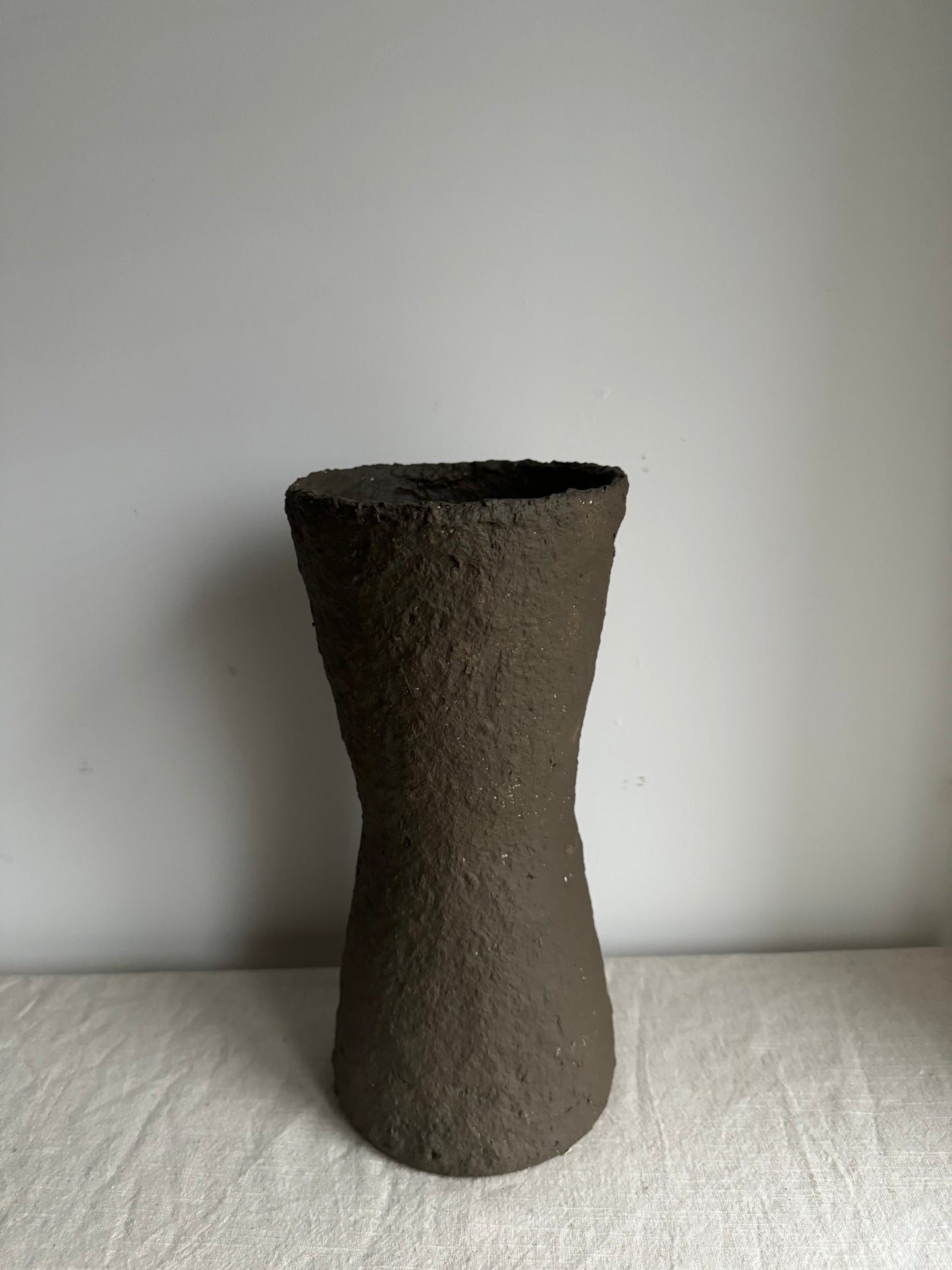 EARTH  |   earthy brown geometric papier mache vase