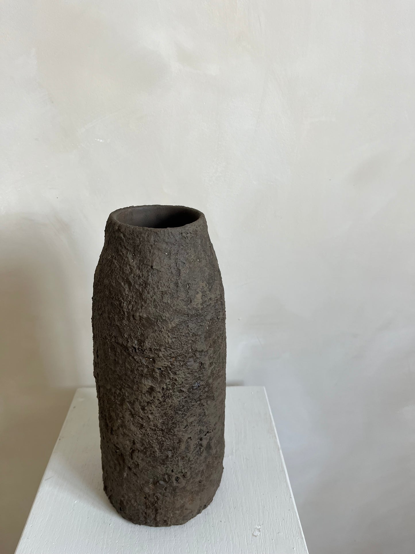 EARTH  | dark brown textured earthy slim vase