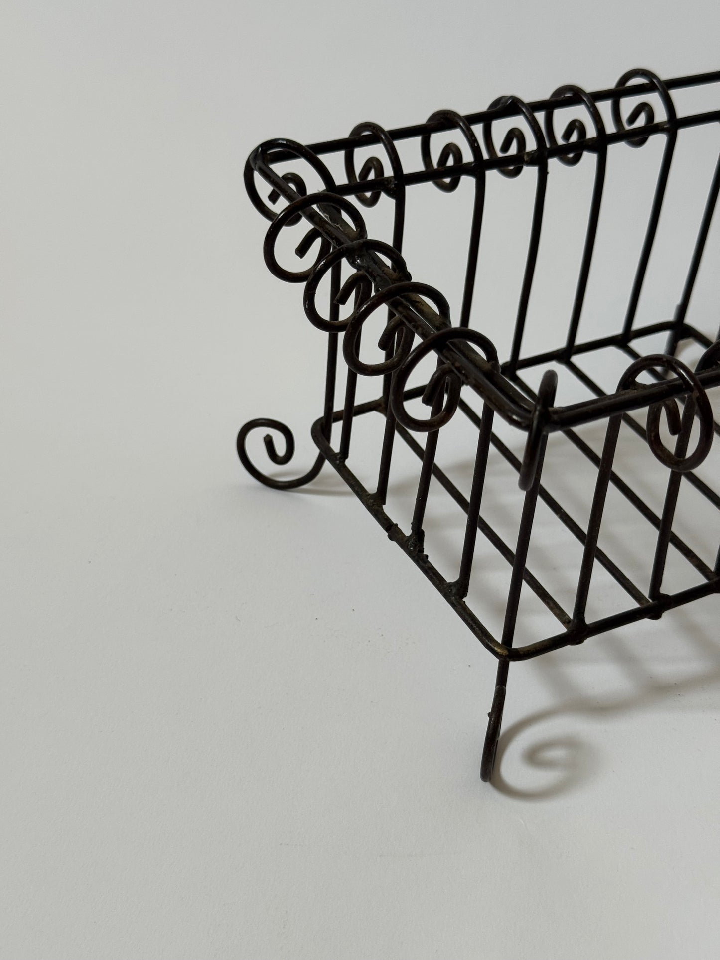 Vintage Wrought Iron Footed Basket