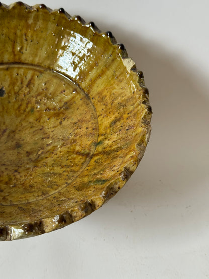 Mustard Glaze Scalloped Moroccan Bowl