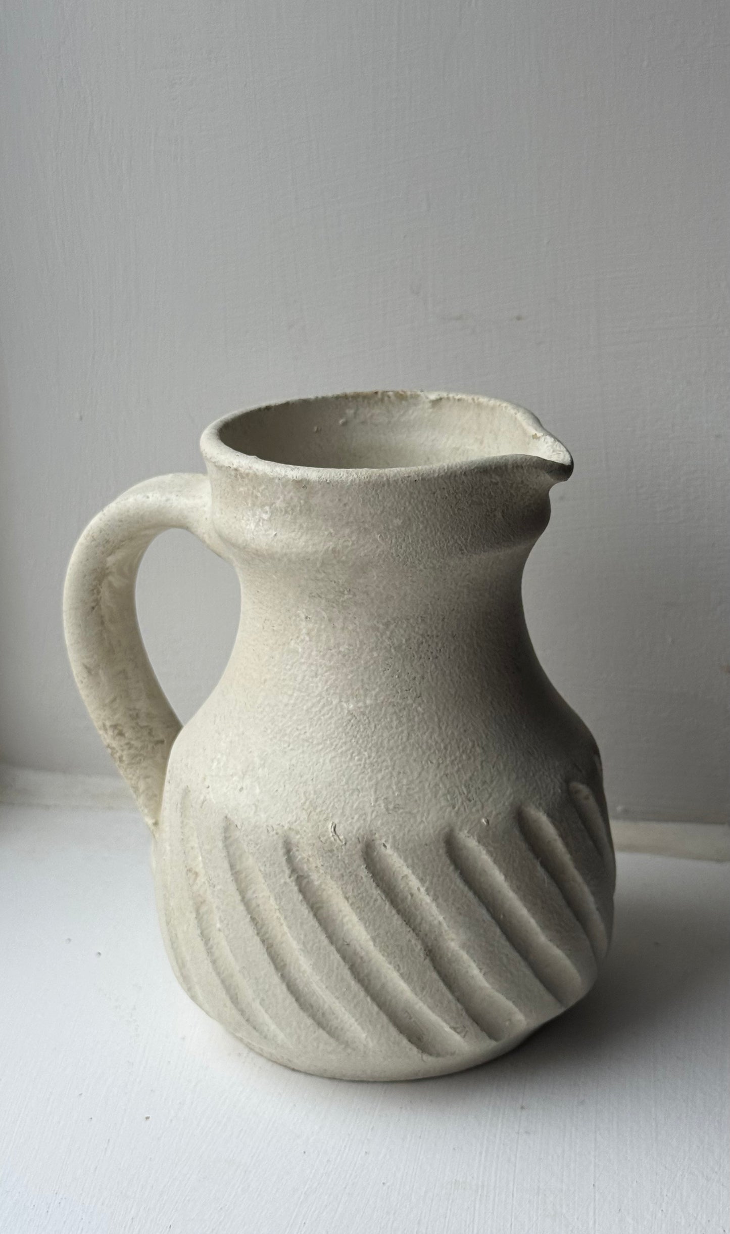 Up-Cycled | Line Detail Cream Rustic Jug