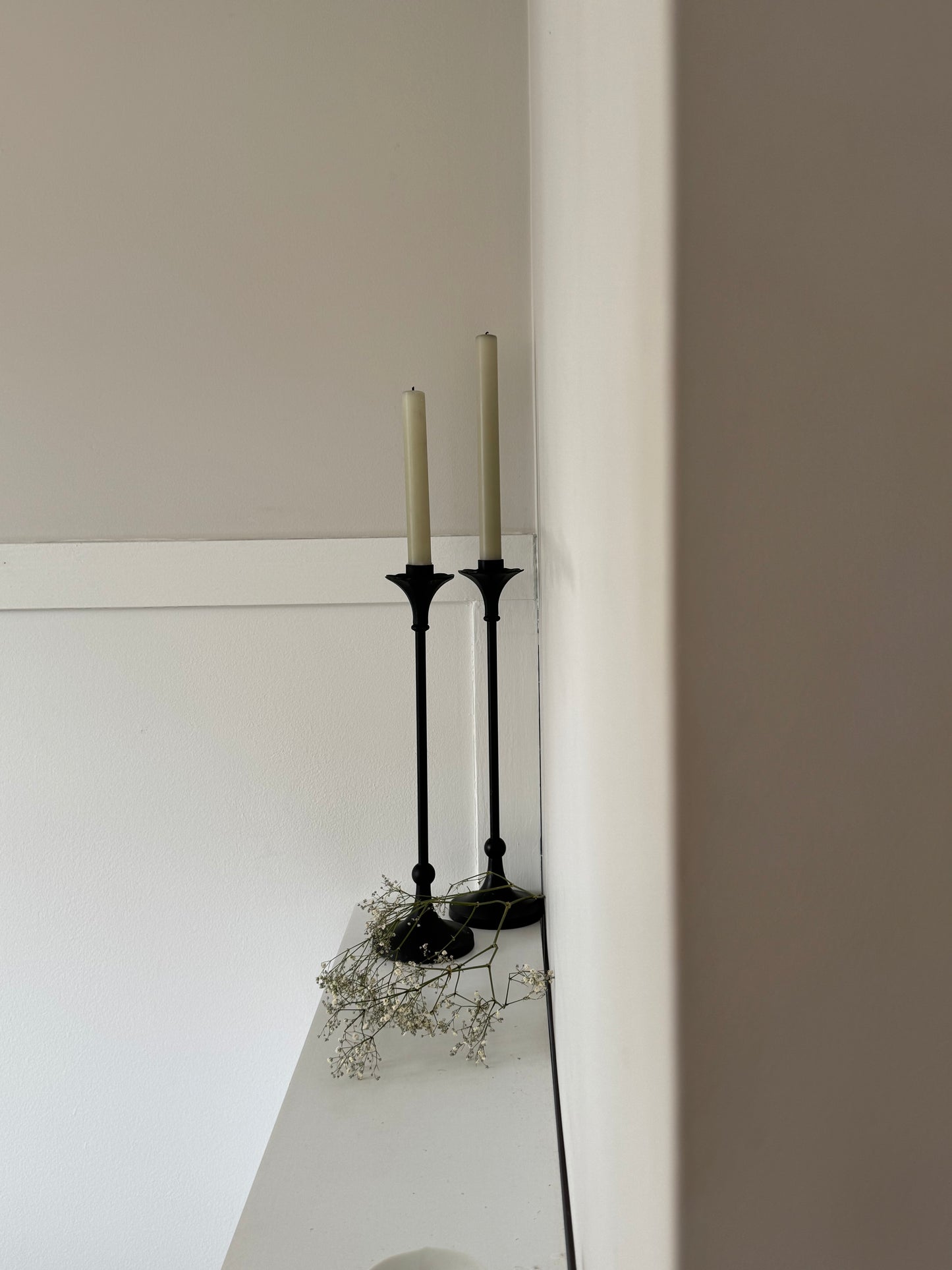 Pair of Cast Iron Candlesticks