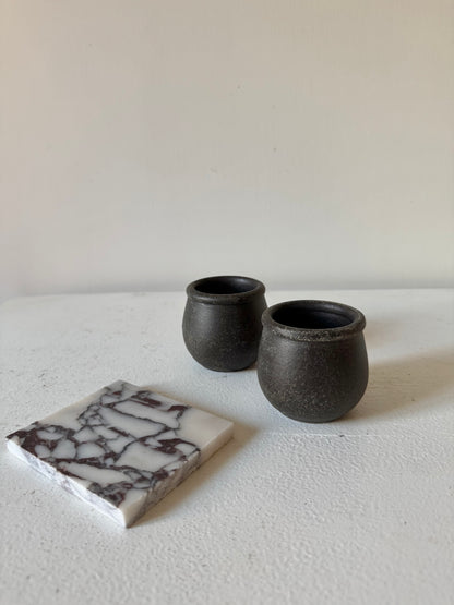 Up-cycled  | dark earthy brown mini pottery