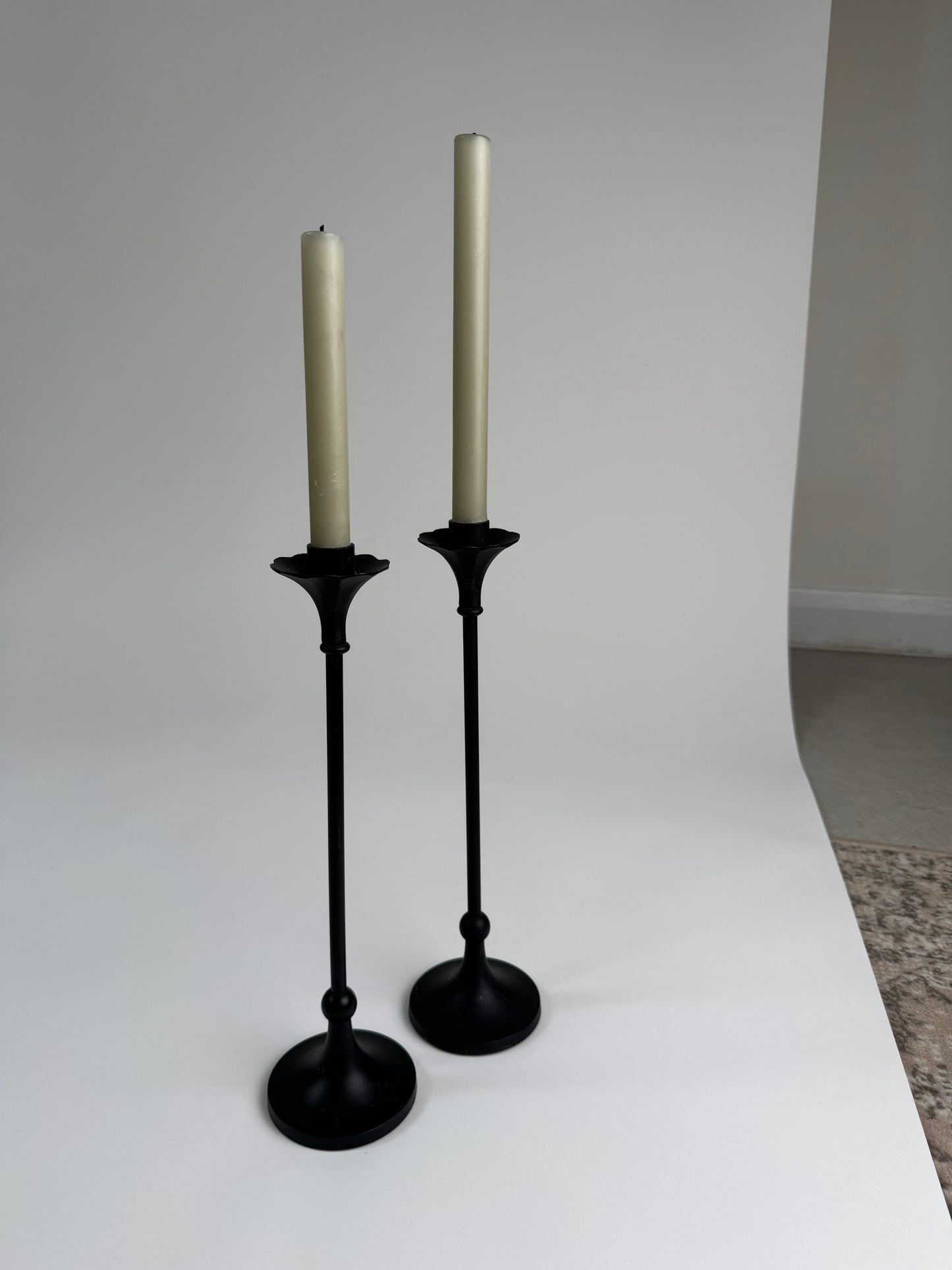 Pair of Cast Iron Candlesticks