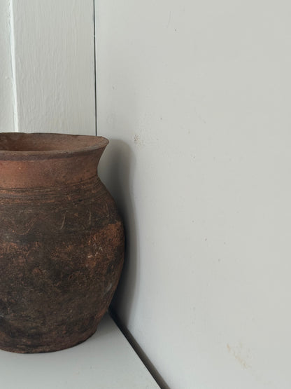 Vintage earthy pattern terracotta jug