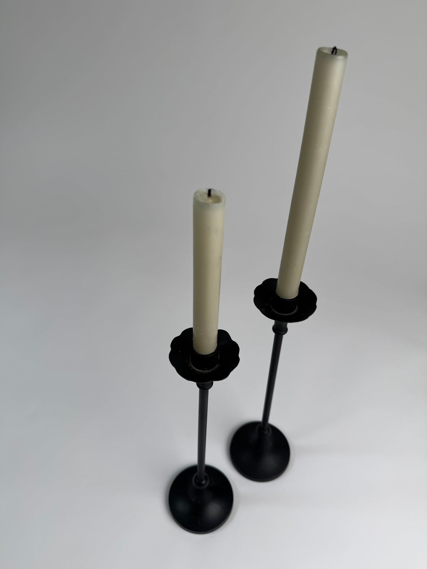 Pair of Cast Iron Candlesticks