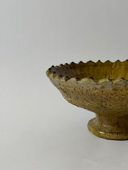 Mustard Glaze Scalloped Moroccan Bowl