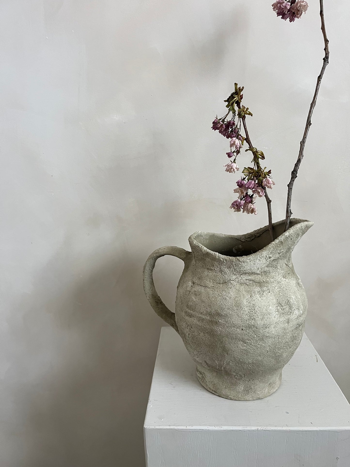 CLOUD  |   light beige stone effect textured jug style vase