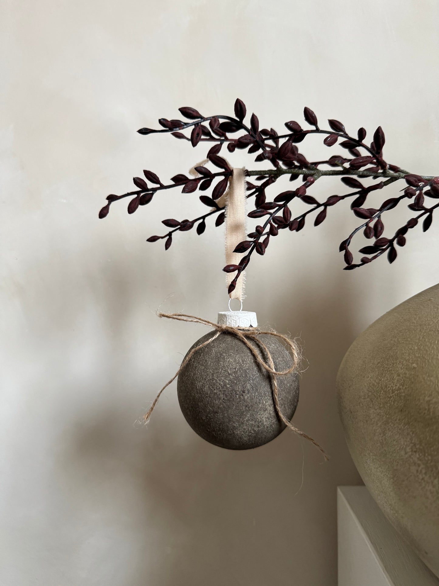 Rustic up-cycled bauble DARK BEIGE