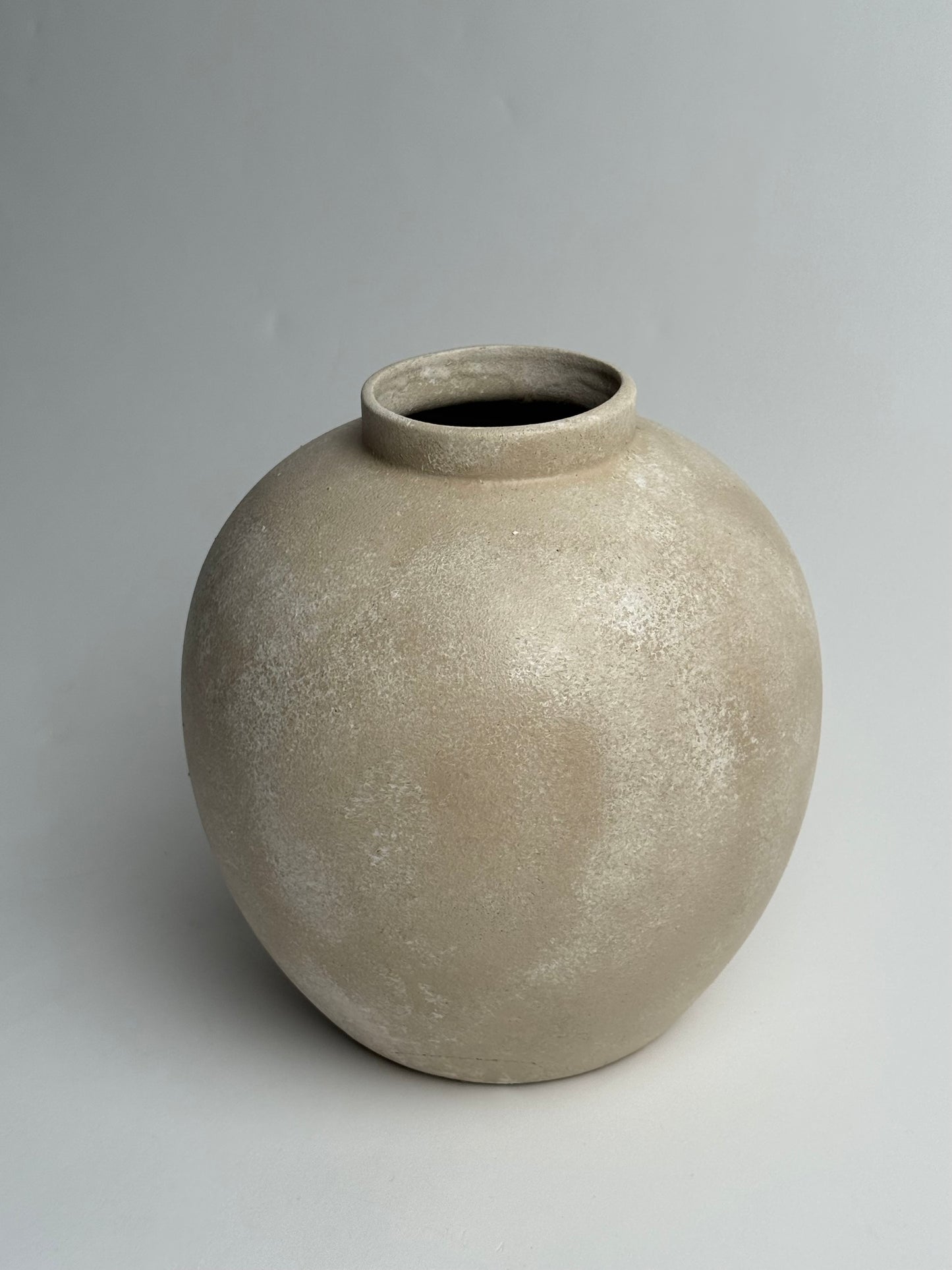 Up-Cycled | Large Rounded Beige Patina Vase
