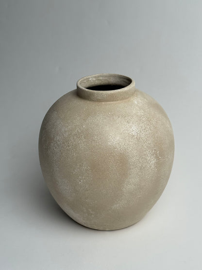 Up-Cycled | Large Rounded Beige Patina Vase