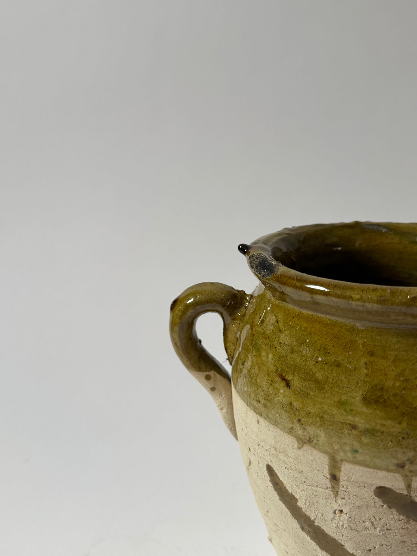 Olive Half Glaze Moroccan Vessel