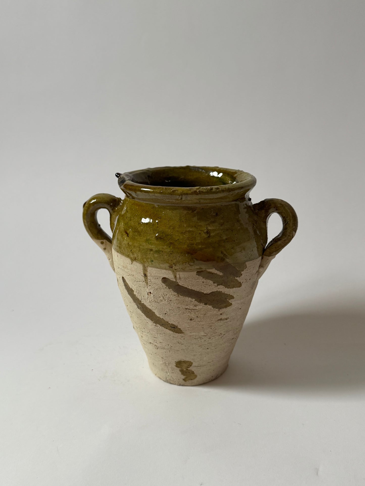 Olive Half Glaze Moroccan Vessel