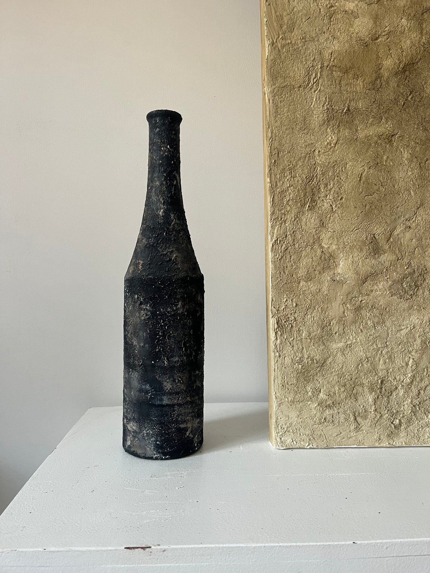 STORM  |  textured black/brown bottle style vase