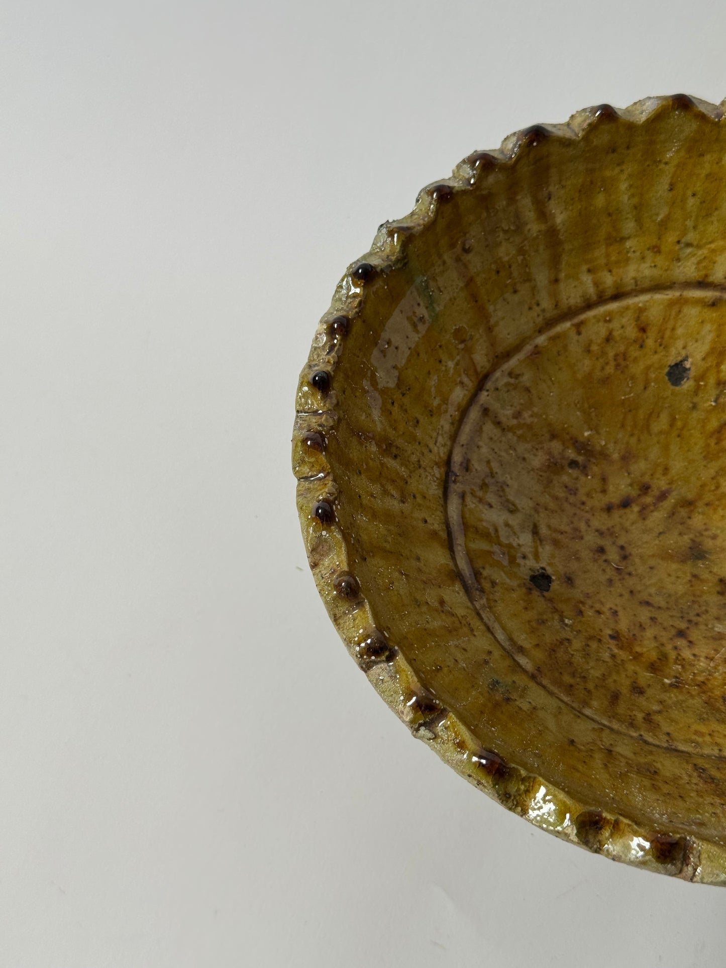 Mustard Glaze Scalloped Moroccan Bowl