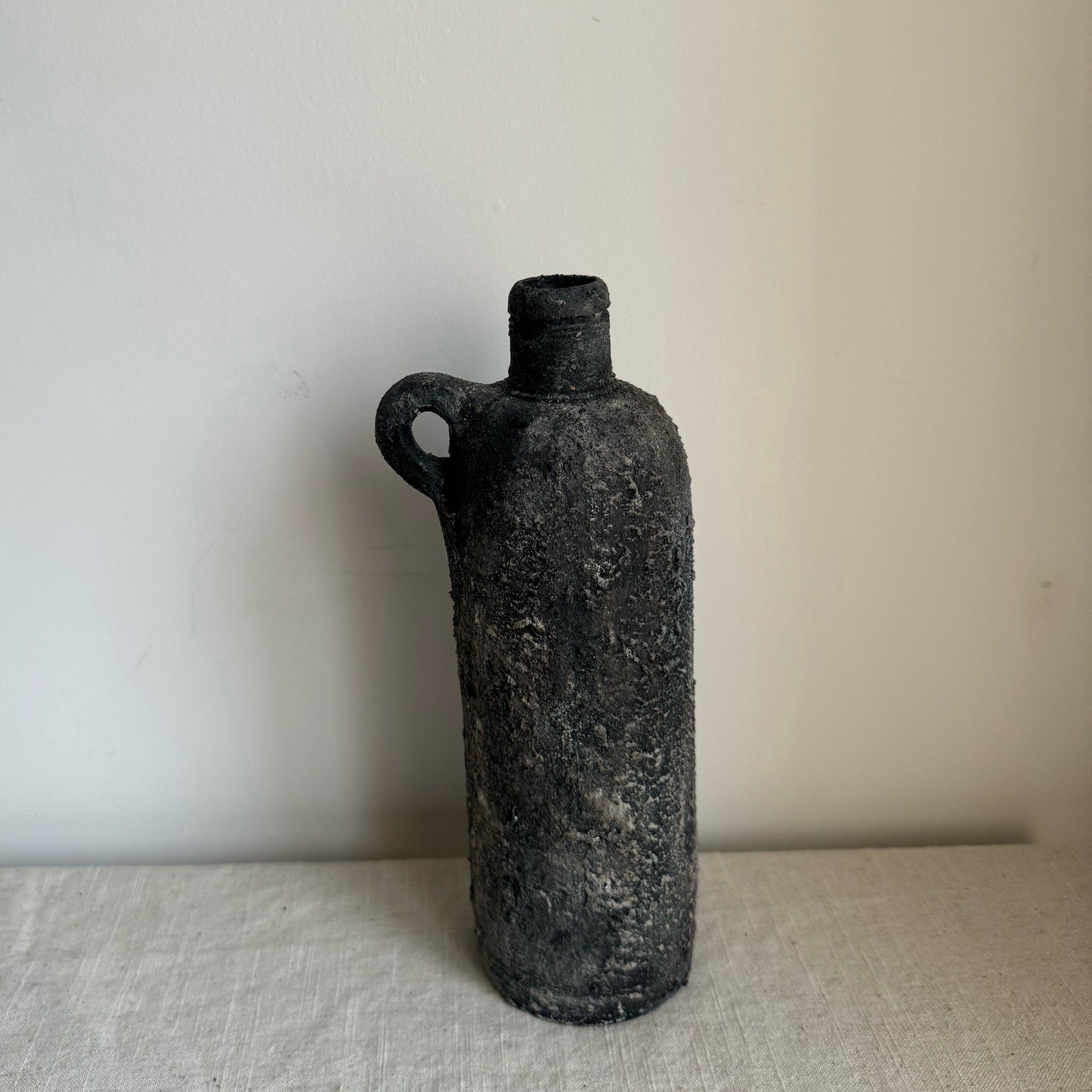 STORM  |  dark textured bottle style vase with handle