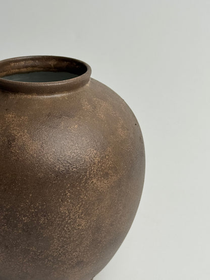Up-Cycled | Deep Earthy Brown Rounded Vase