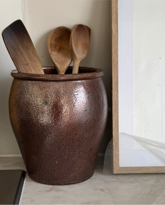 Vintage brown earthenware pot