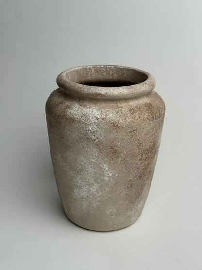 Up-Cycled | Warm Beige Stone-Effect Vase