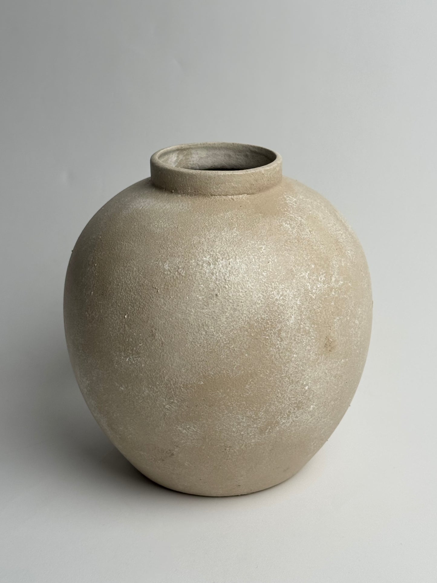 Up-Cycled | Large Rounded Beige Patina Vase