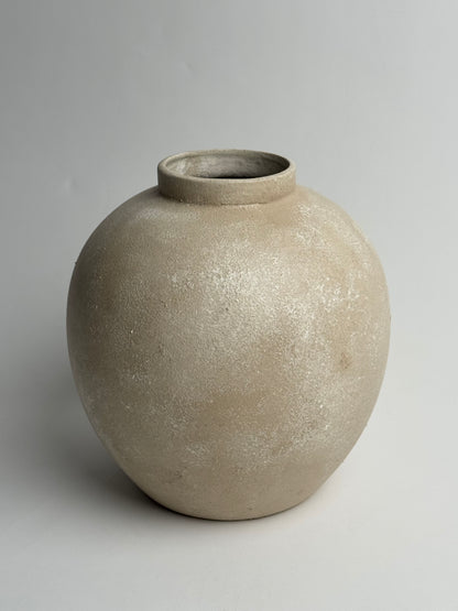 Up-Cycled | Large Rounded Beige Patina Vase