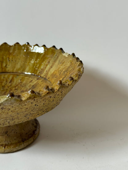Mustard Glaze Scalloped Moroccan Bowl