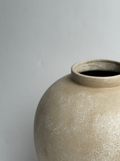 Up-Cycled | Large Rounded Beige Patina Vase