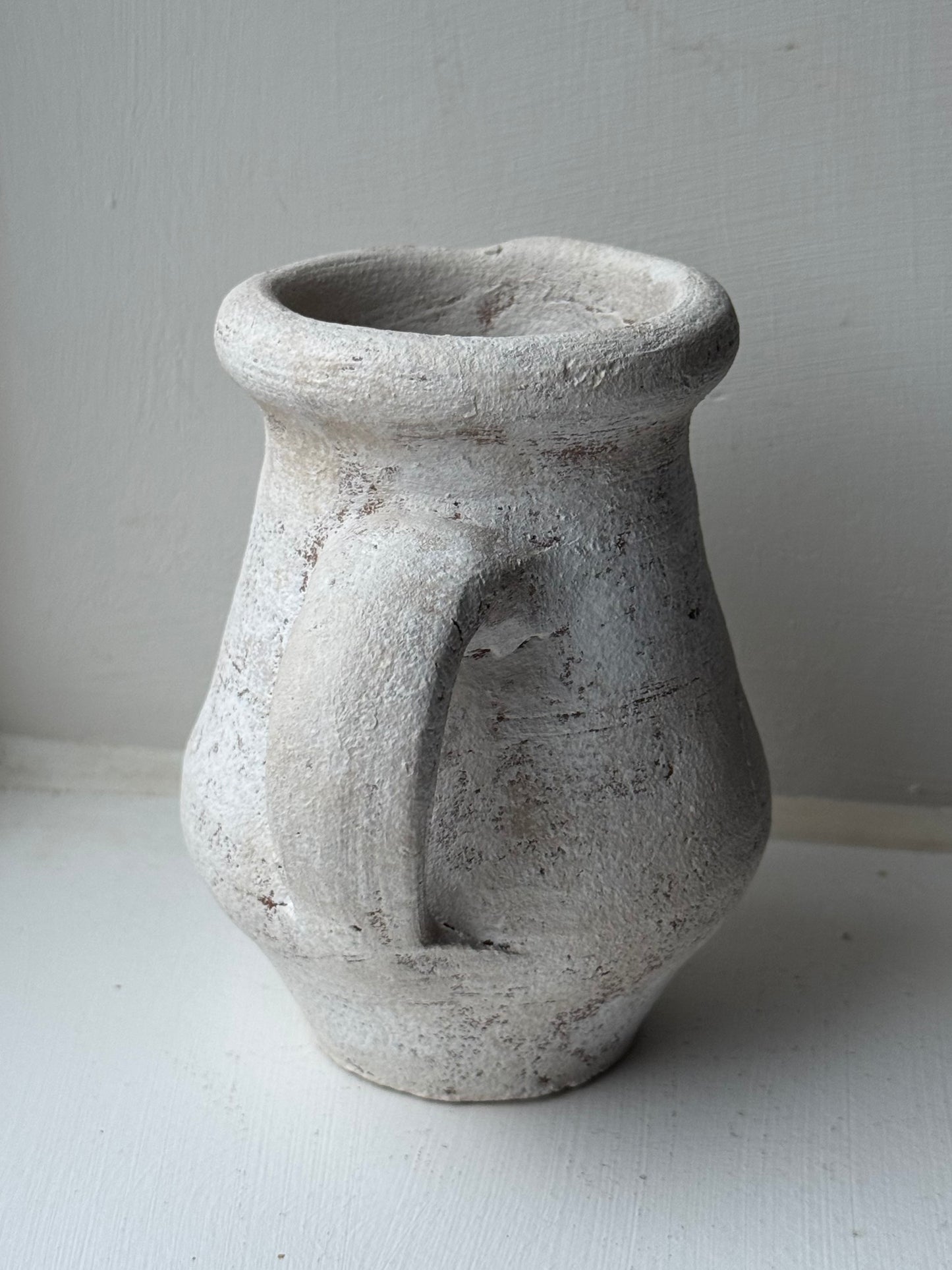 Up-Cycled | Small Twin Handle Off-White Pot