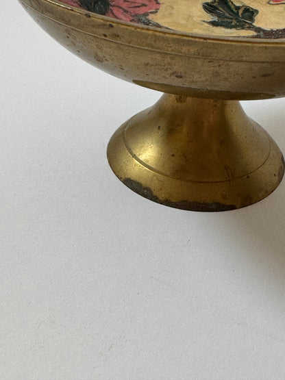 Floral Brass Pedestal Bowls