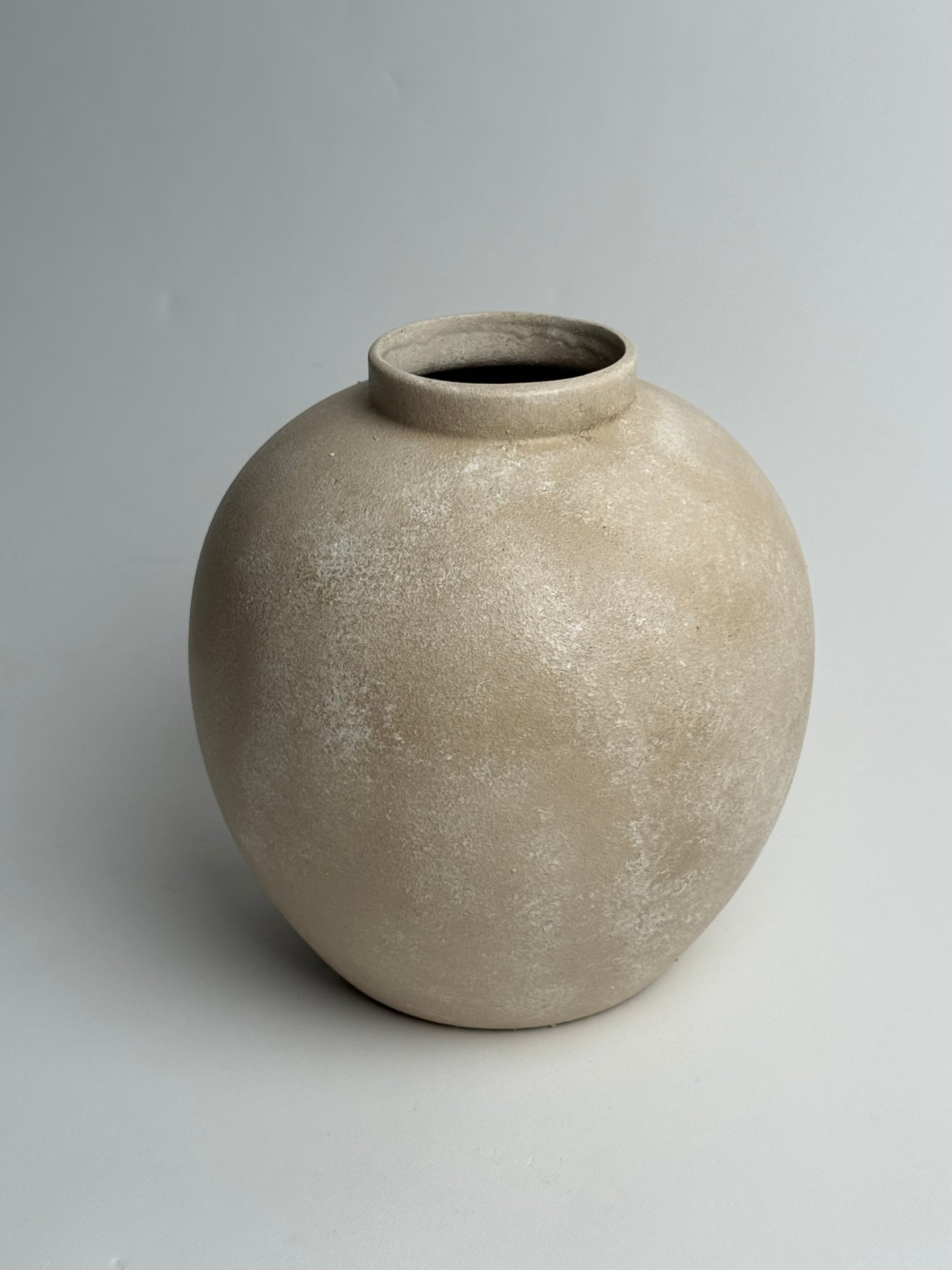 Up-Cycled | Large Rounded Beige Patina Vase