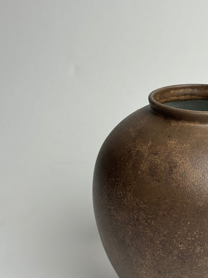 Up-Cycled | Deep Earthy Brown Rounded Vase