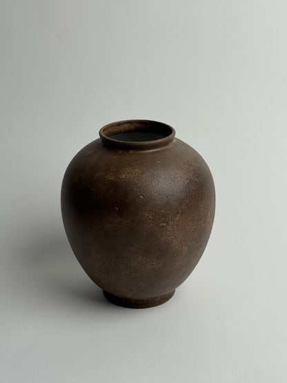 Up-Cycled | Deep Earthy Brown Rounded Vase