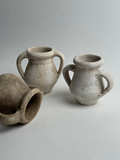 Up-Cycled | Small Twin Handle Off-White Pot