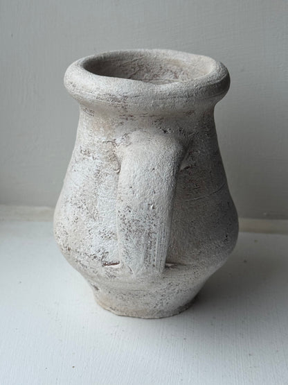 Up-Cycled | Small Twin Handle Off-White Pot