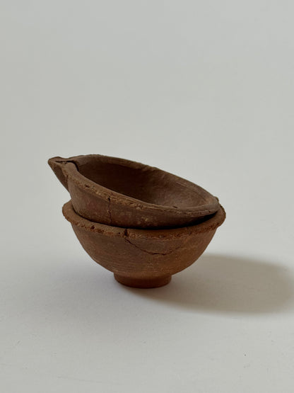 Pair of Small Terracotta Oil Lamps
