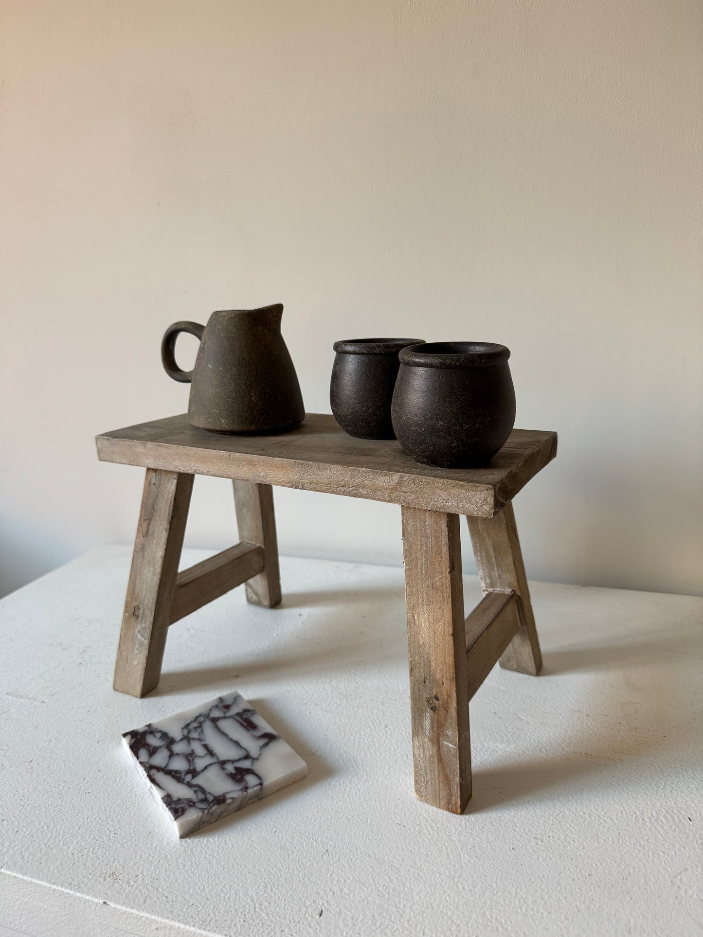 Up-cycled  | dark earthy brown mini pottery