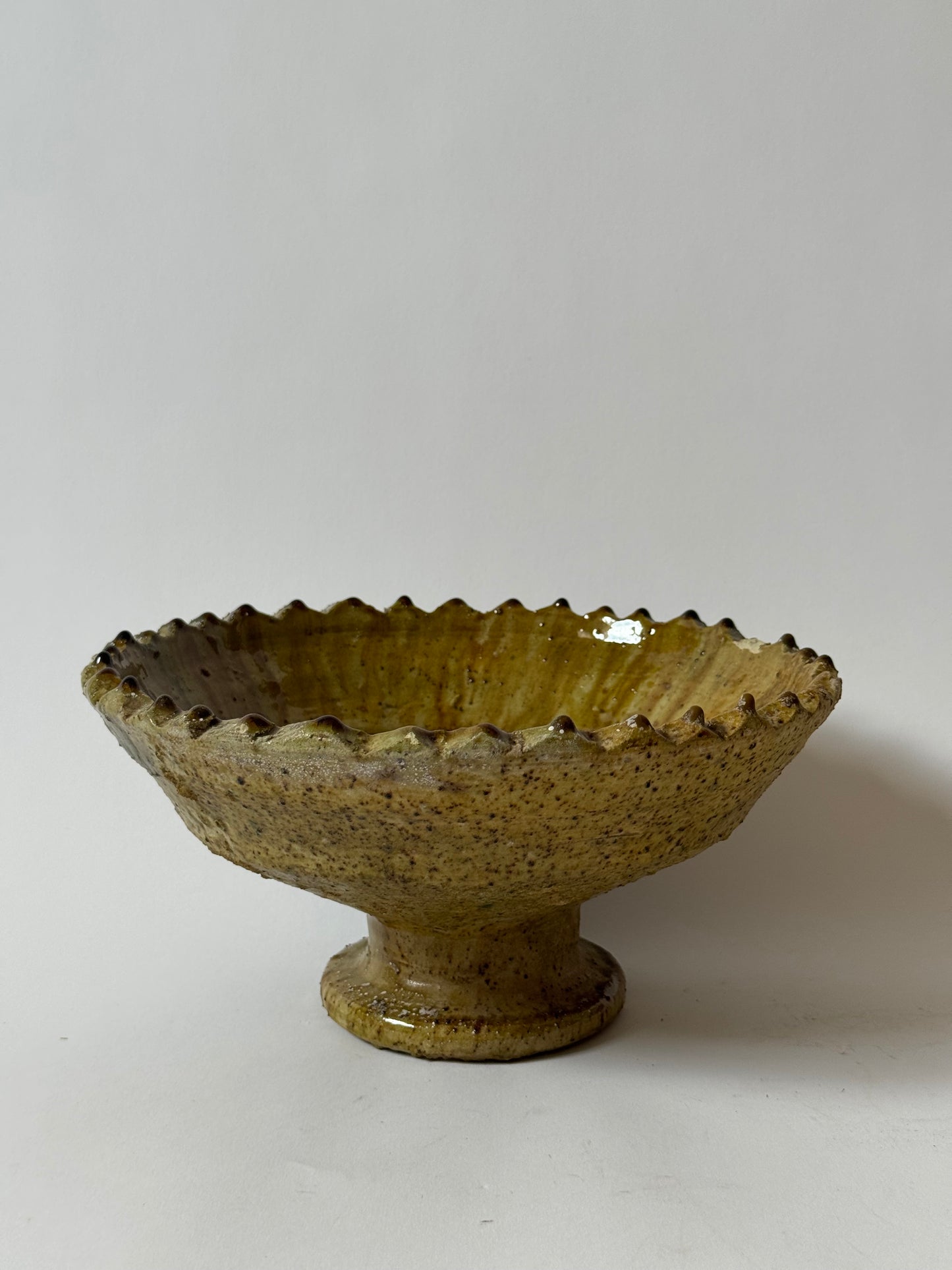 Mustard Glaze Scalloped Moroccan Bowl