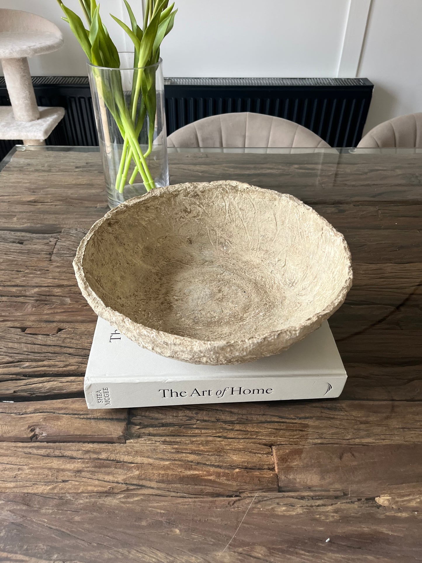 Handmade Papier-maché bowl  |  RUSTIC BEIGE