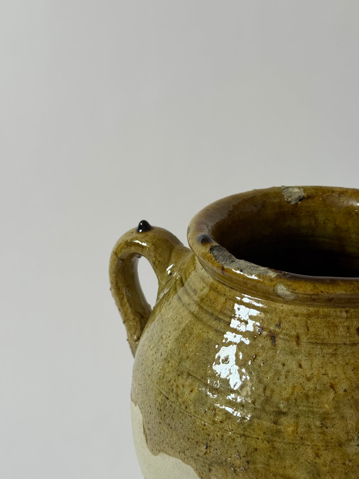 Large Moroccan Olive Glaze Vessel