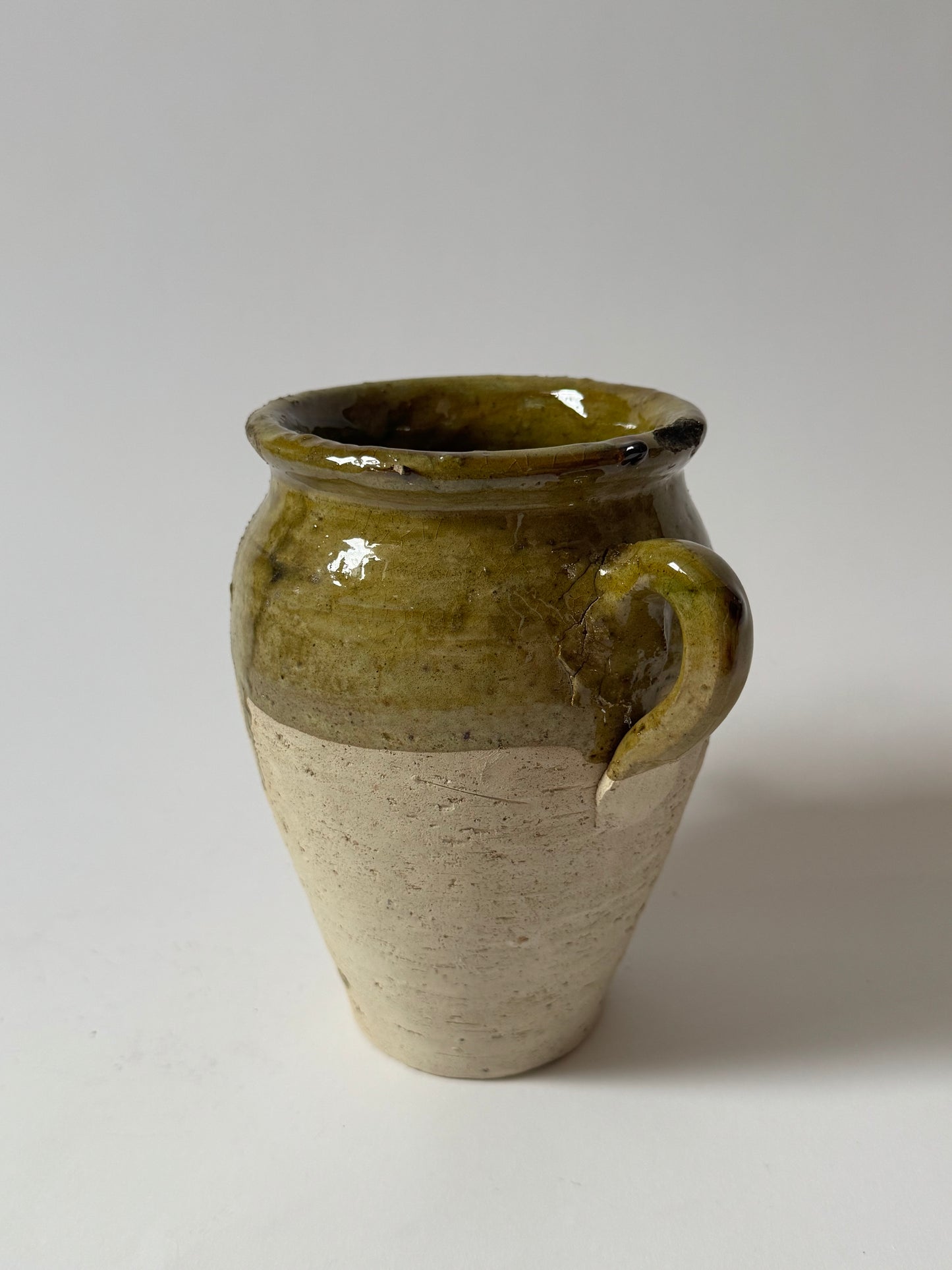 Olive Half Glaze Moroccan Vessel