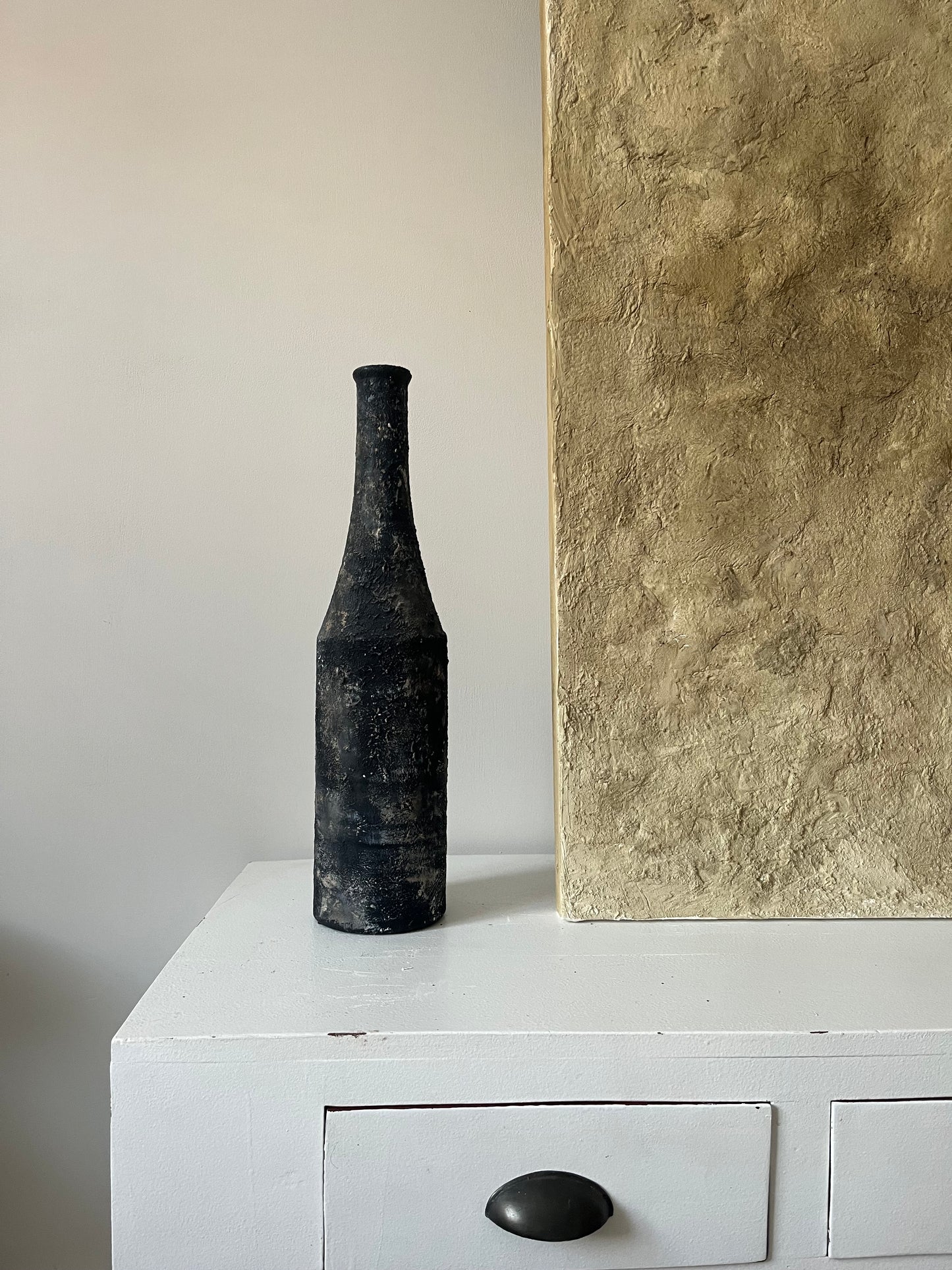 STORM  |  textured black/brown bottle style vase