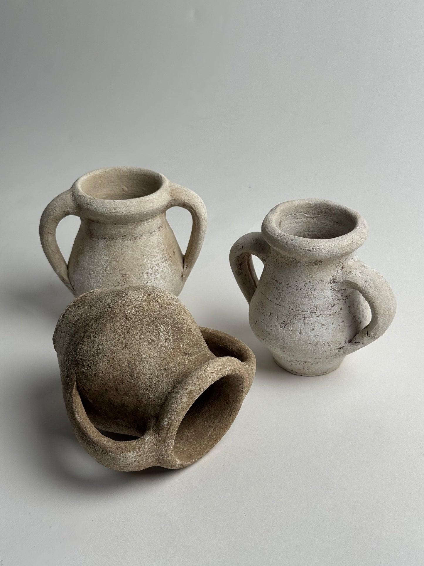 Up-Cycled | Beige Patina-Effect Double Handled Pot