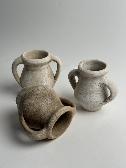 Up-Cycled | Beige Patina-Effect Double Handled Pot