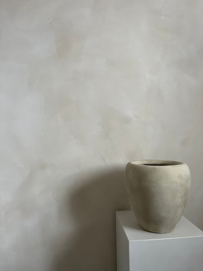 Up-cycled  |  light beige stone-effect pot