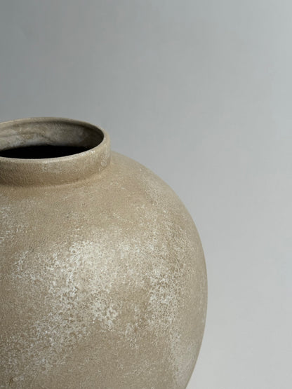 Up-Cycled | Large Rounded Beige Patina Vase